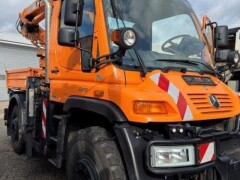 Unimog U400 4x4, Frontzapfwelle, Kipper, Kran MKG HKL 